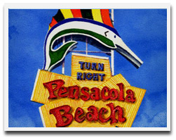 Pensacola Beach Sign - Map & Directions